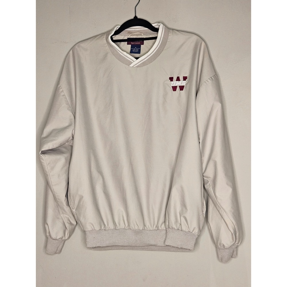 Augusta Sportswear Pullover Jacket Mens‎ M UMS Logo Beige Windbreaker